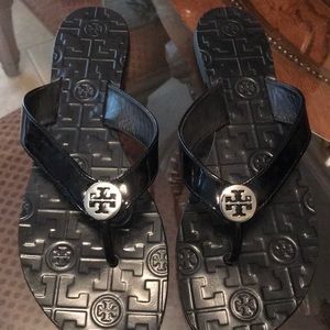 Tory Burch black sandals almost brand new!!